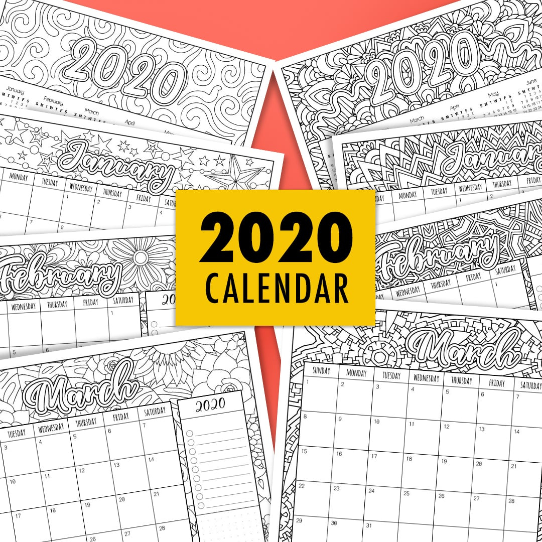 2020 Coloring Calendar - Sarah Renae Clark - Coloring Book