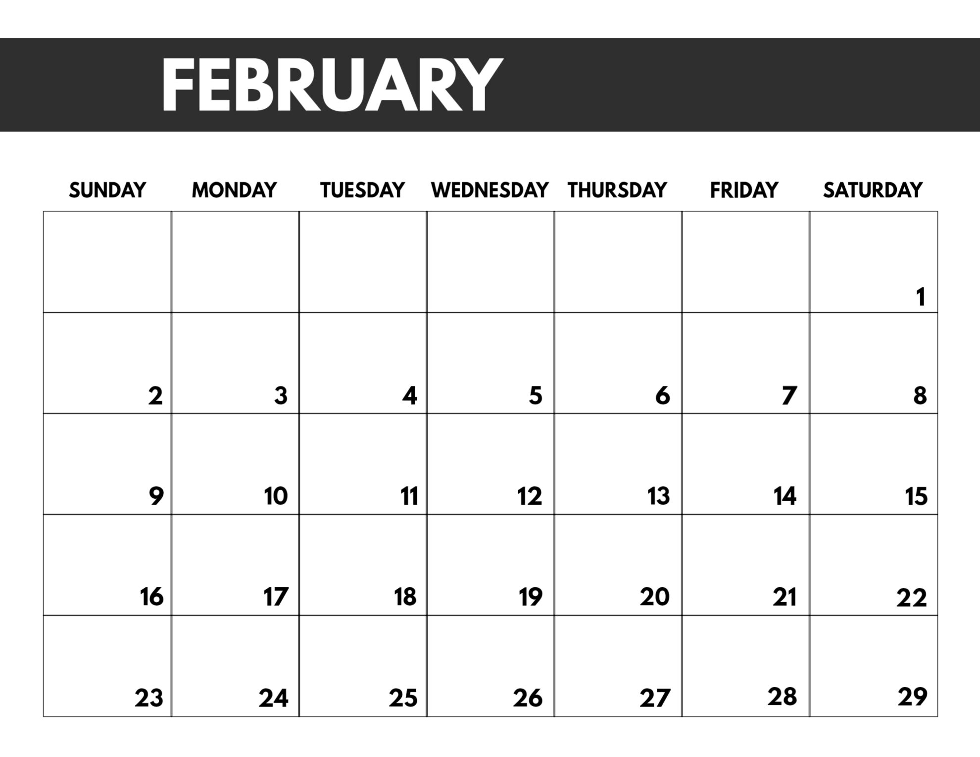 2020 Free Monthly Calendar Template | Paper Trail Design