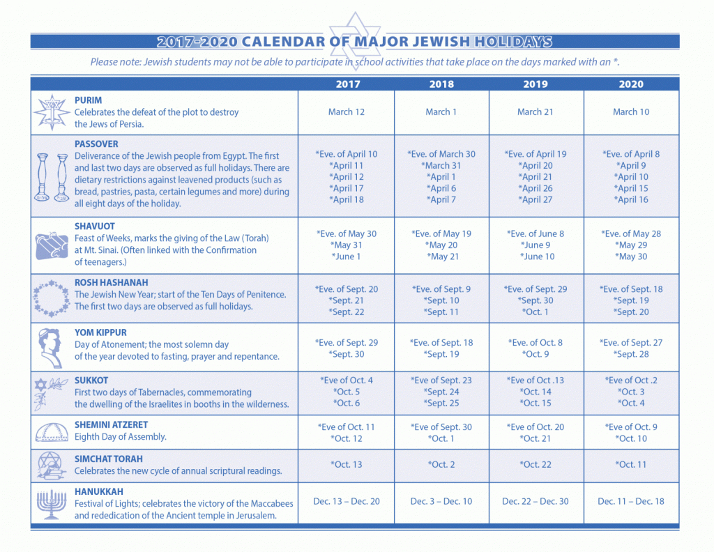 2020 Jewish Calendar Year Printable | Example Calendar