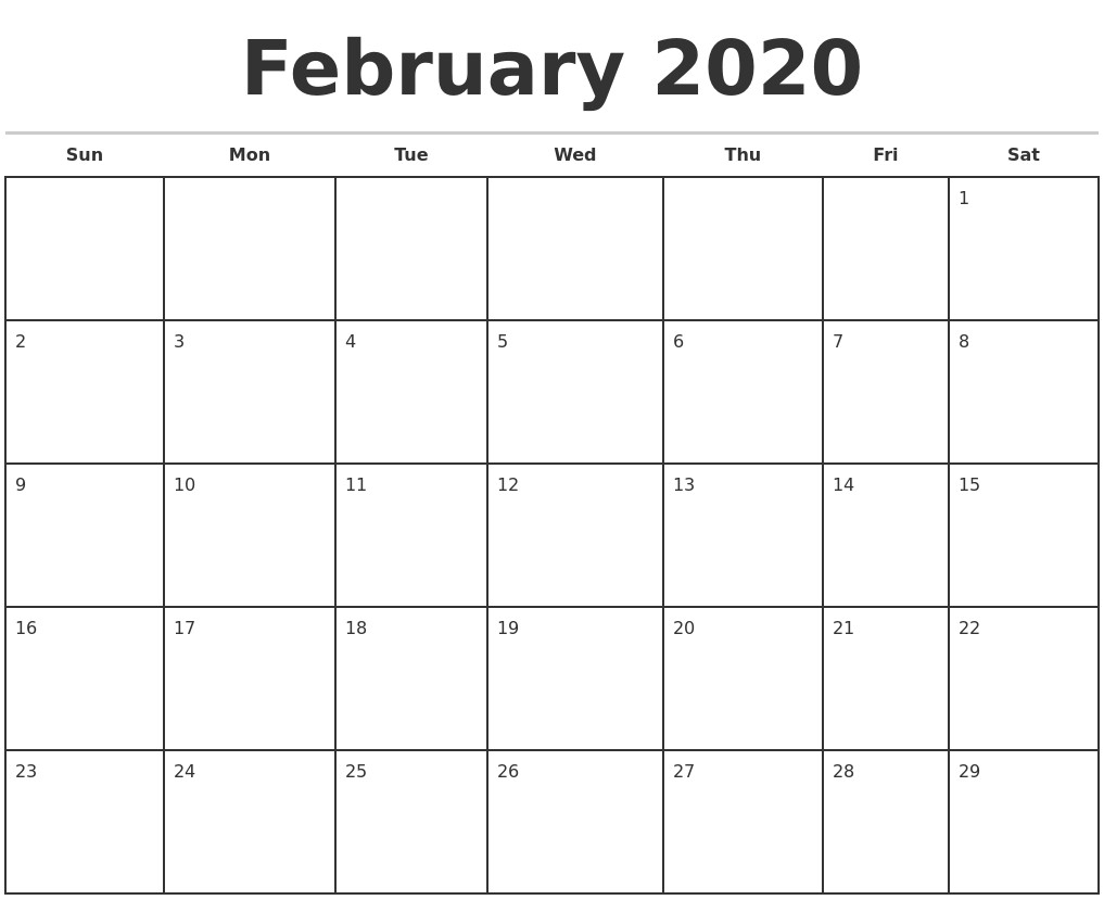 2020 Monthly Printable Calendars | Qualads