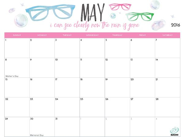 2020 Printable Calendar For Moms | 2018 Printable Calendar