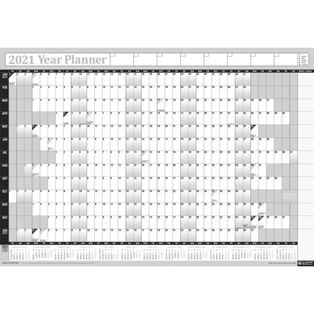 2020 Wall Planner Yearly Chart Poster Calendar Unmounted