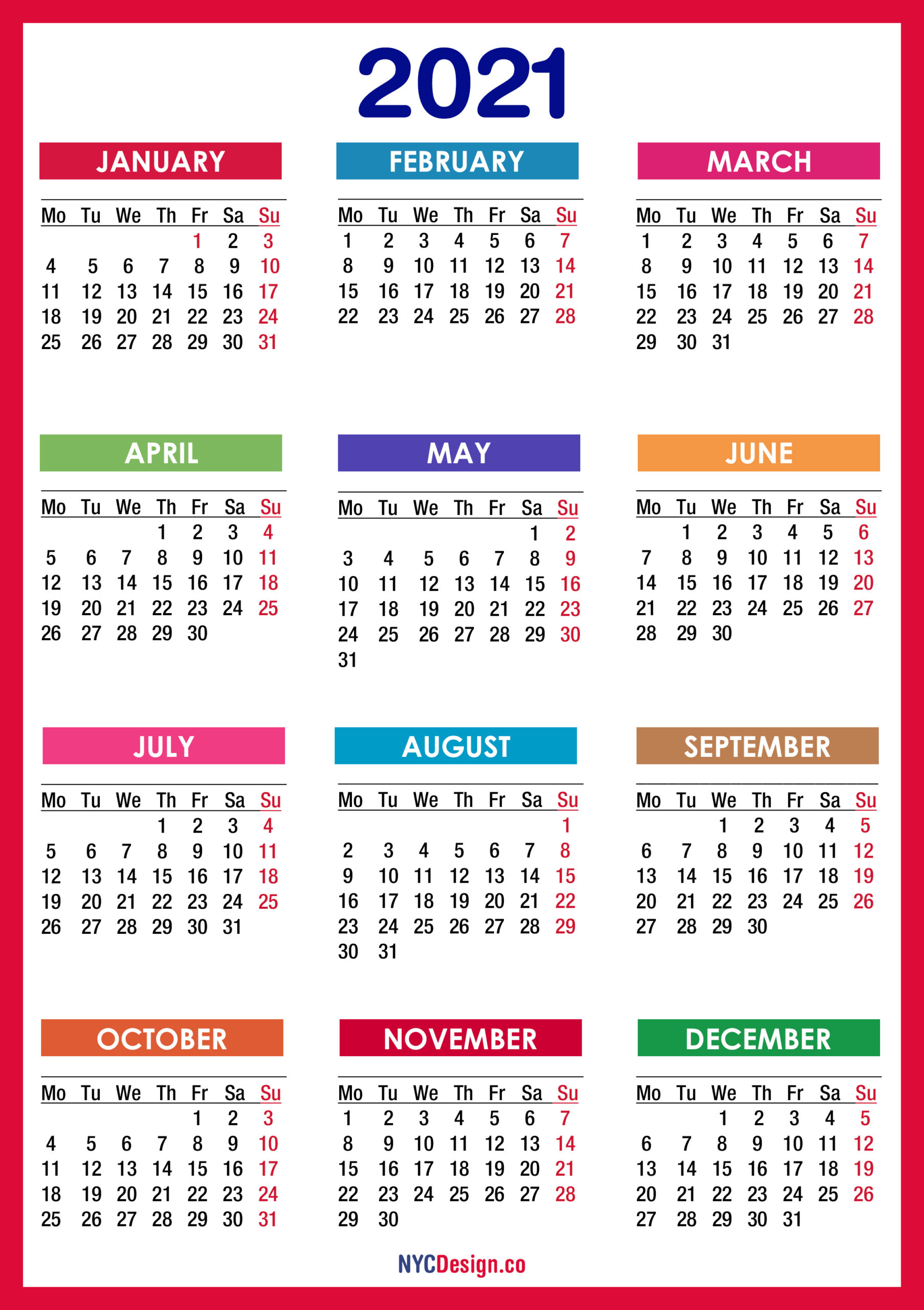 4 Year Calendar 2020 To 2021 | Calendar Printables Free Templates