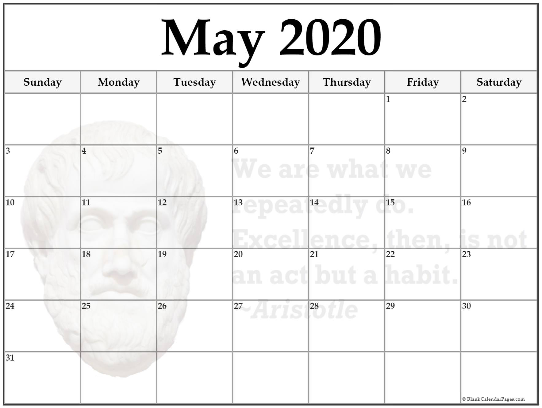 24+ May 2020 Quote Calendars