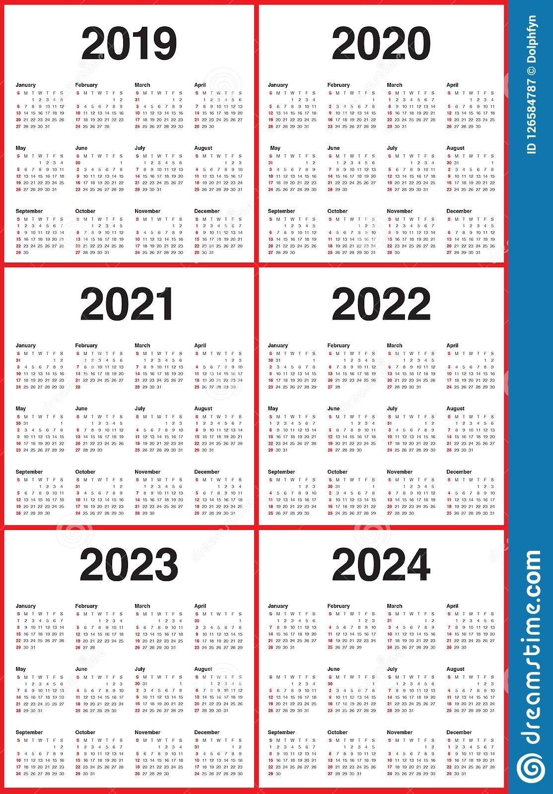 4 Year Calendar 2020 To 2021