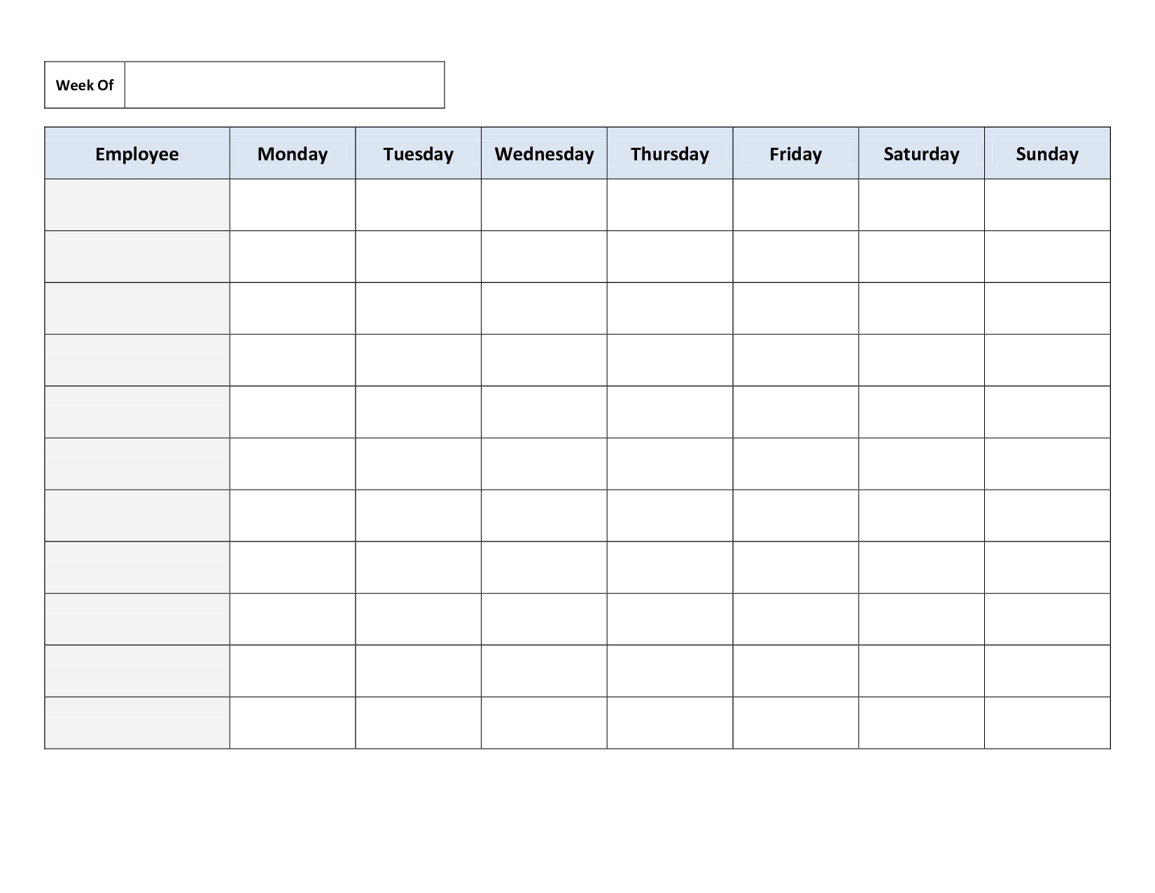 6 Week Blank Schedule Template | Free Calendar Template