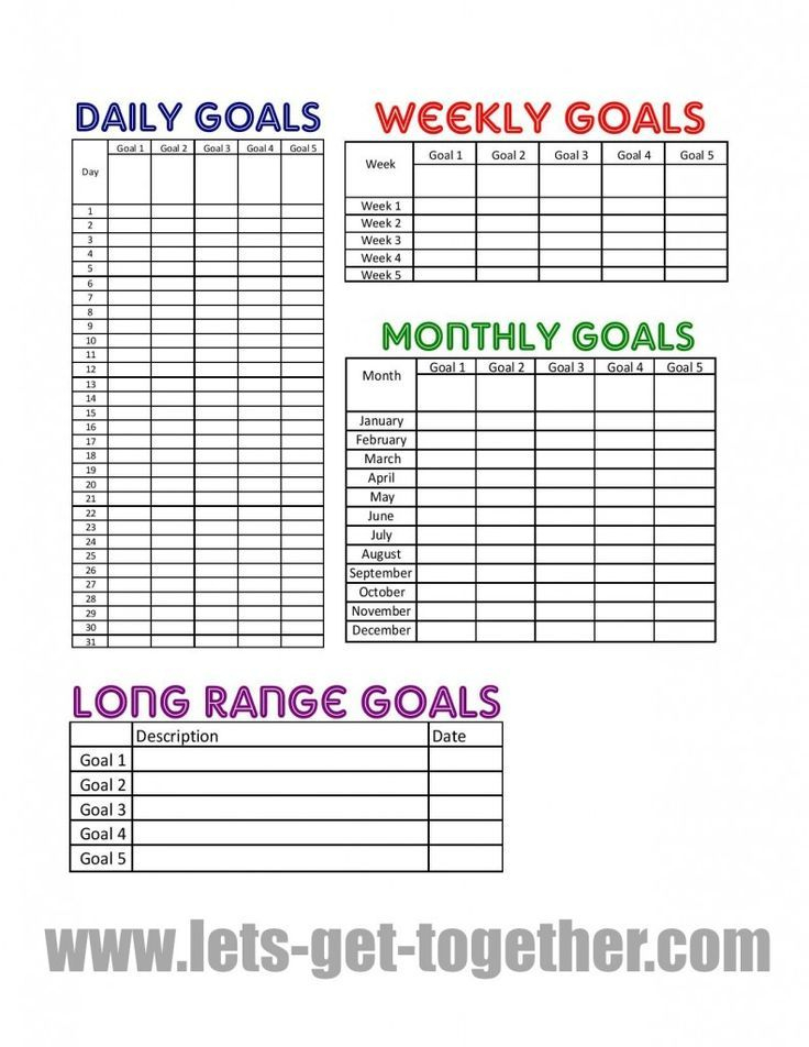 72 Best Free Goal Setting Printables Images On Pinterest