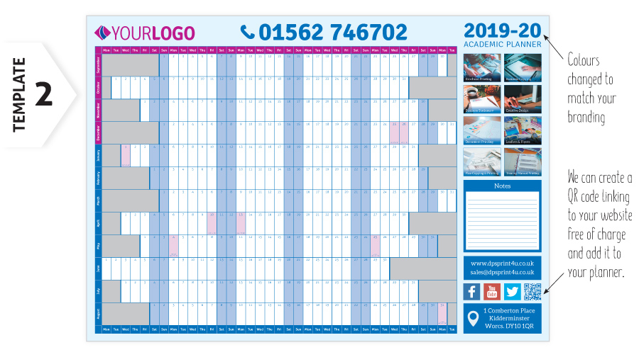 Academic Year Planner | Wall Chart Calender Printing 2019 2020