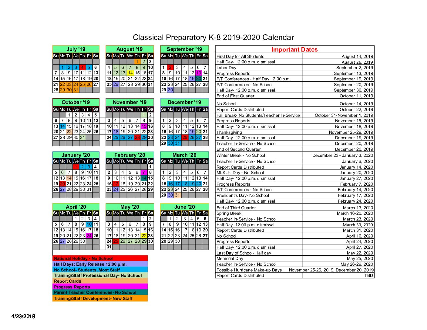 Berkeley 2019-2020 Academic Calendar Masters - Calendar