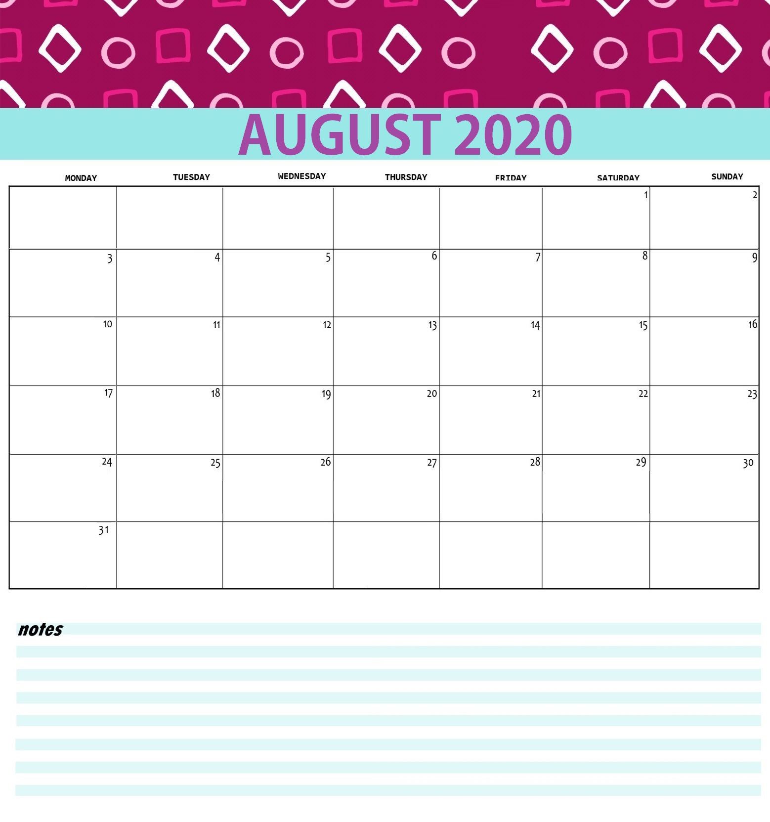 Best Monthly 2020 Calendar | Latest Calendar