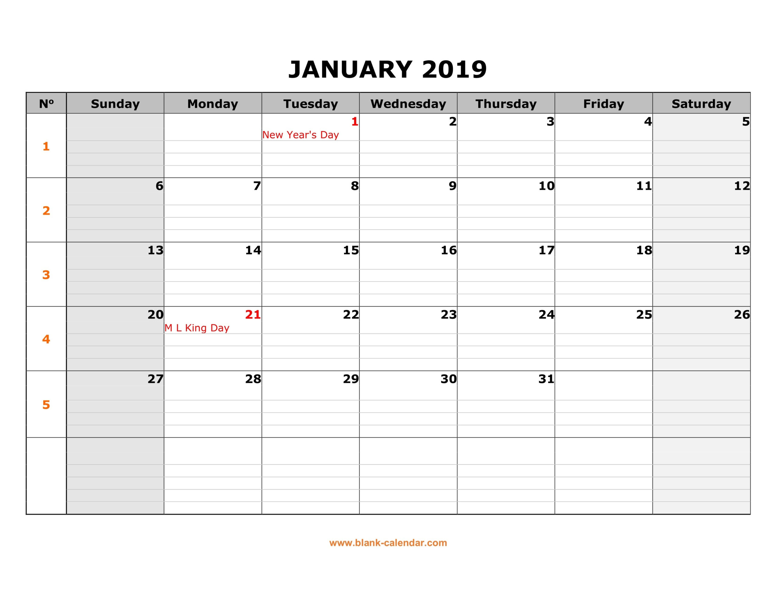 Blank Calenday Monyh Pages | Calendar Template Printable