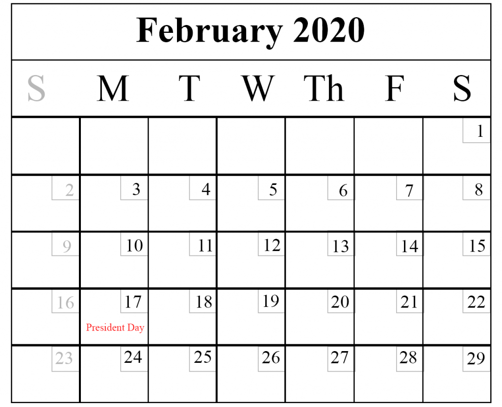 Printable Calendar Free 2020