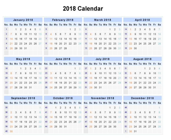 online free printable calendar 2018