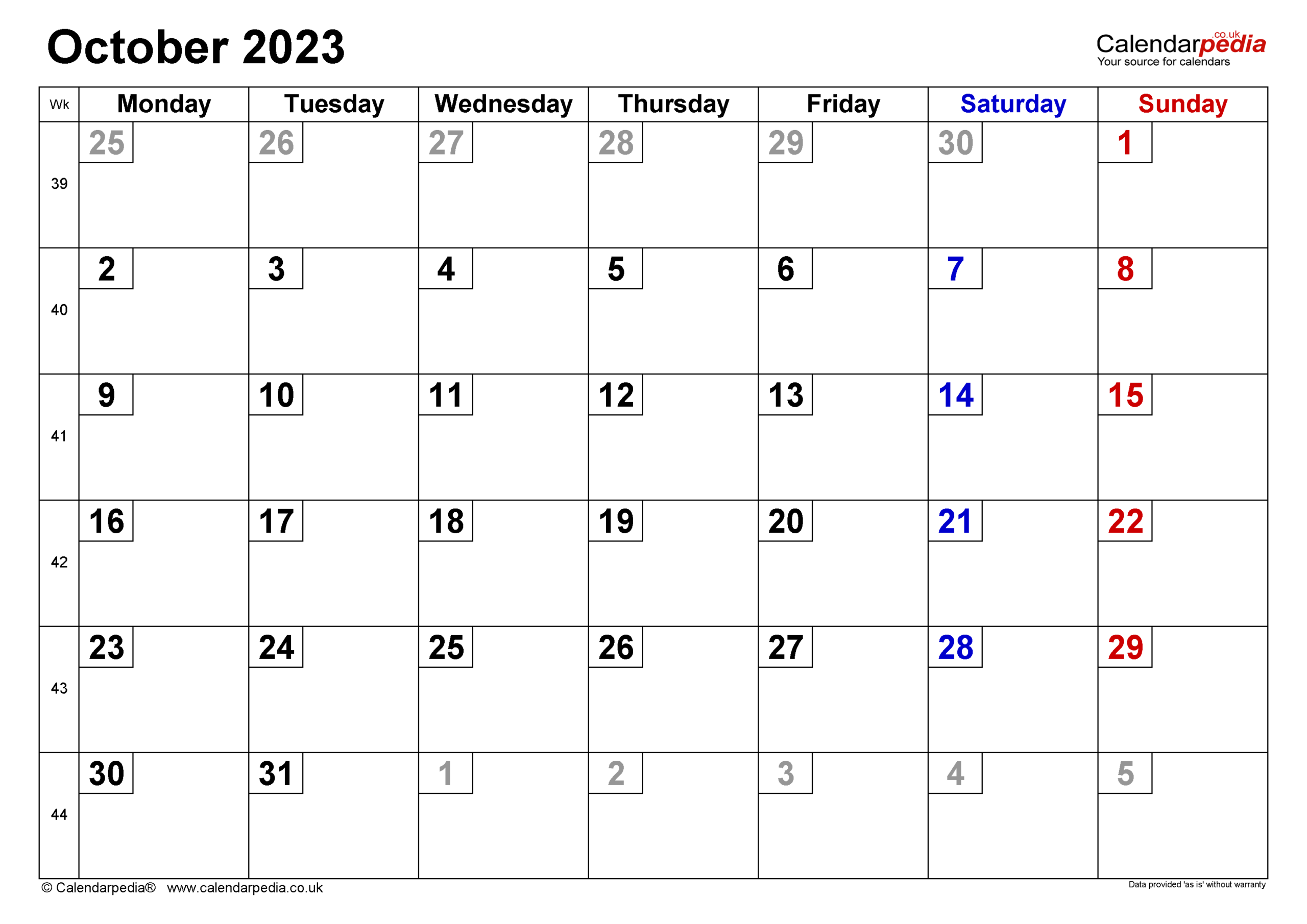 Calendar October 2023 Uk With Excel Word And Pdf Templates PELAJARAN