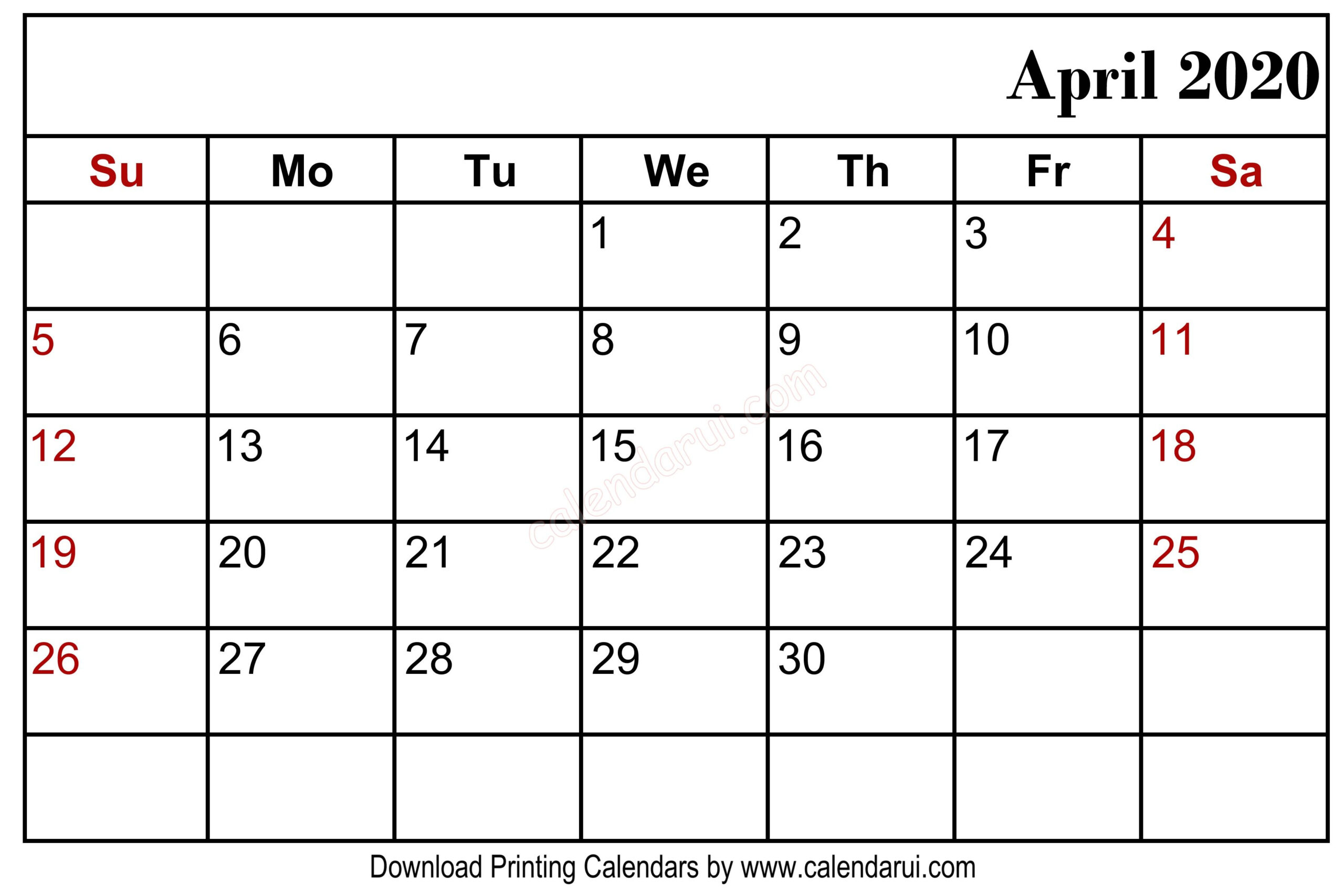 Calendar Printable Four Months 2020 | Example Calendar