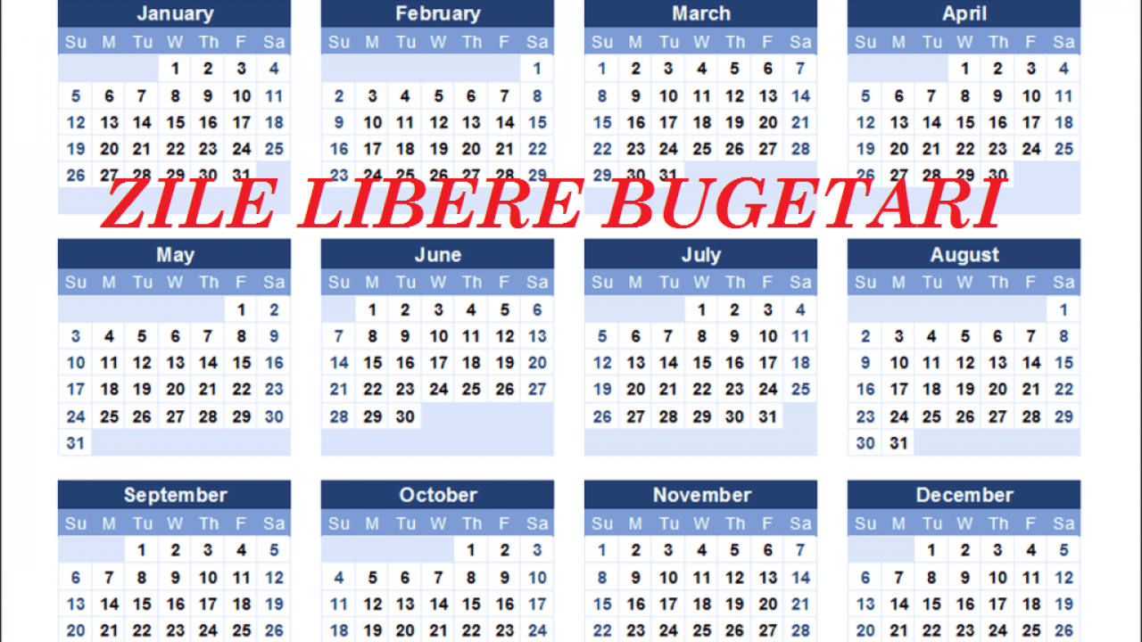 Calendar Zile Libere 2020 | Calendar Template Printable