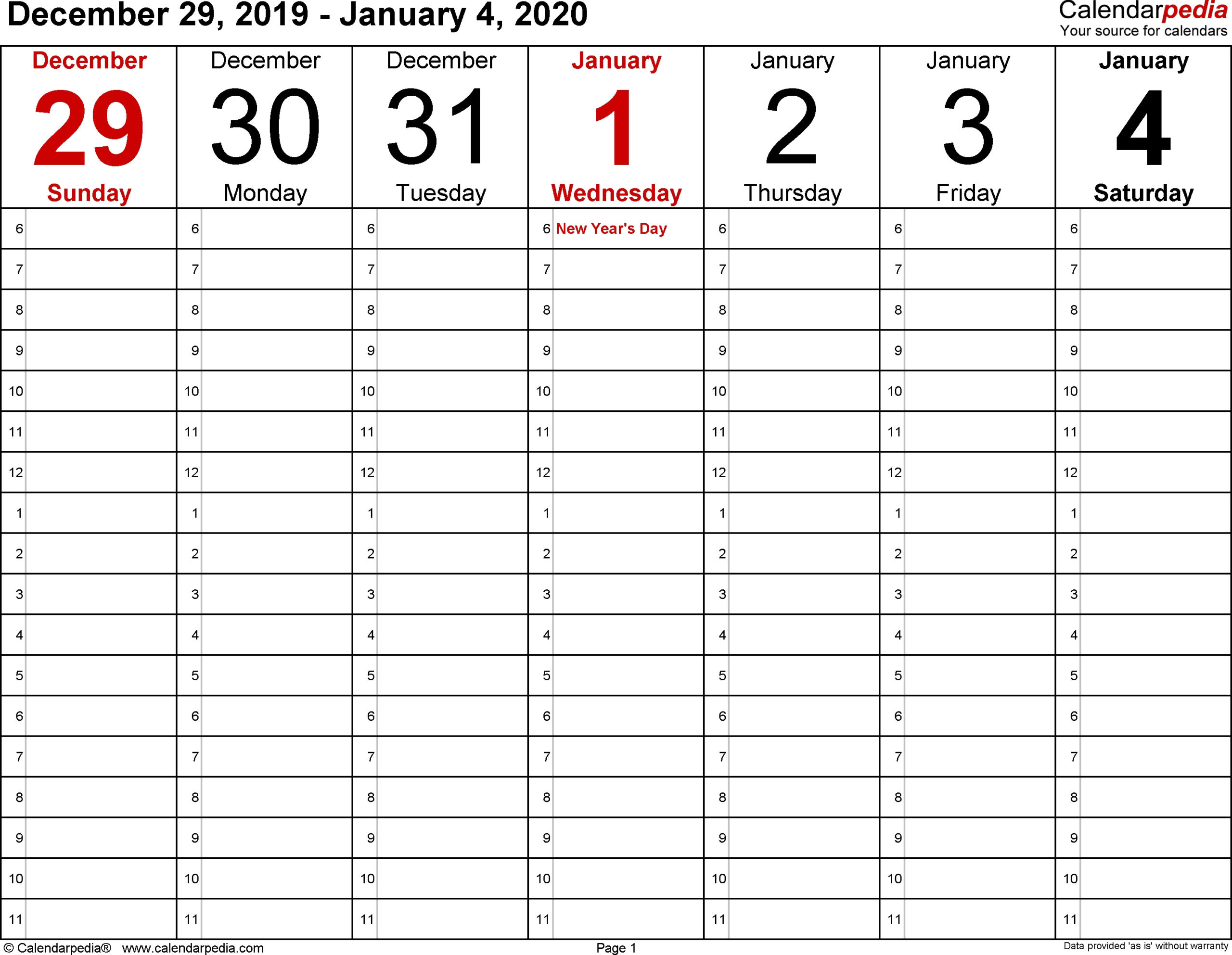 Calender For 2020 Week Wise - Calendar Inspiration Design