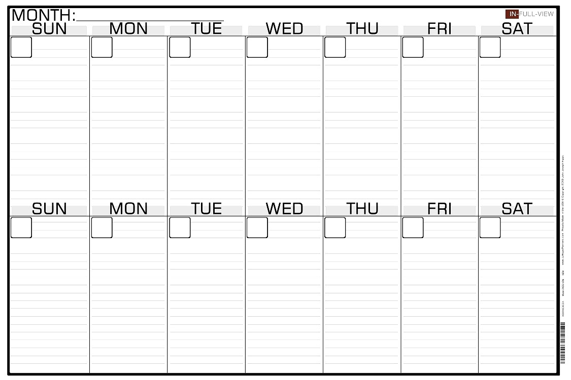 2 Week Calendar Template Word