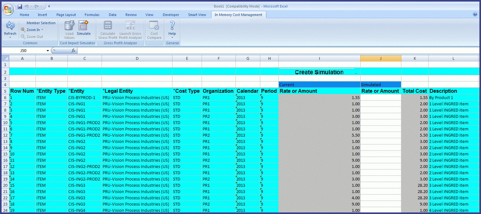 Cost Simulations