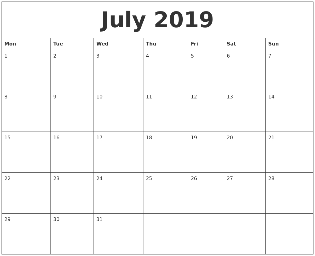 Create A Printable Monthly Calendar | Printable Calendar 2020