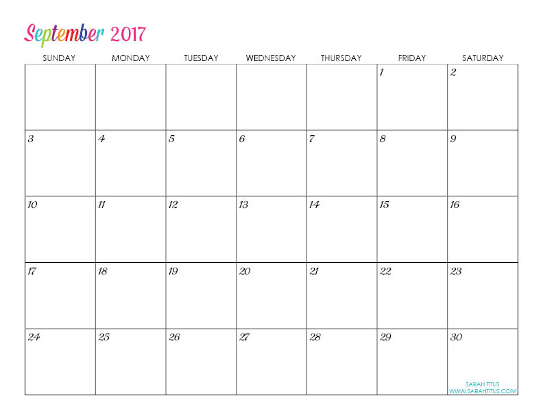 Custom Editable Free Printable 2017 Calendars - Sarah Titus