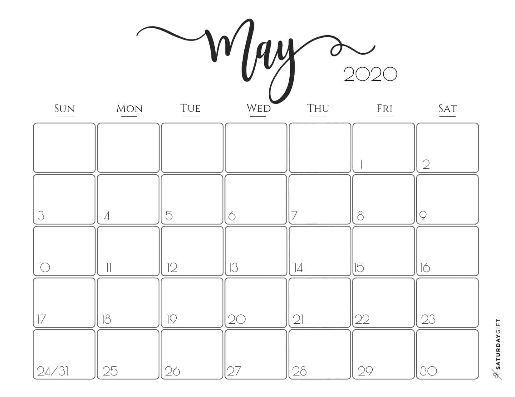 Cute (&amp; Free!) Printable May 2020 Calendar In 2020 (With