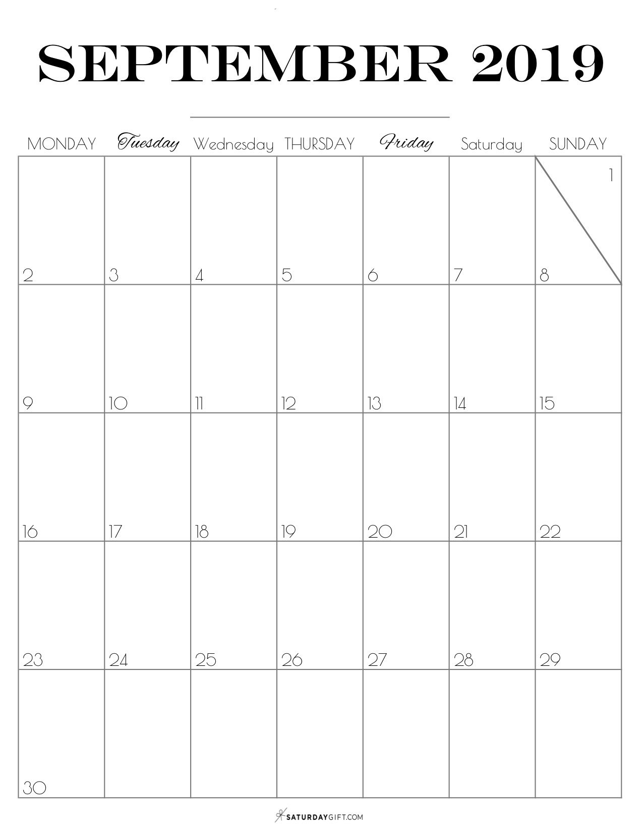 Cute (&amp; Free!) Printable September 2020 Calendar | Free
