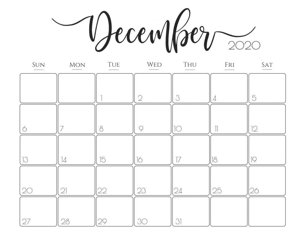 Daily Calendar December 2020 Free Printable Monthly Calendars.