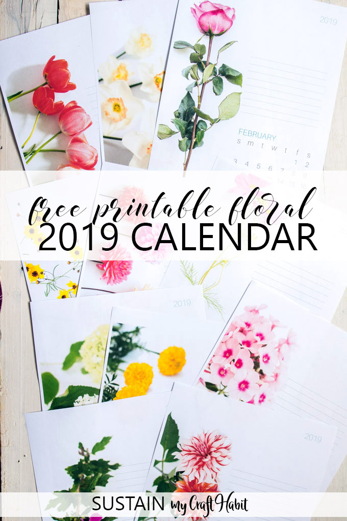 December&#039;S Floral 2019 Free Printable Calendar Page Is