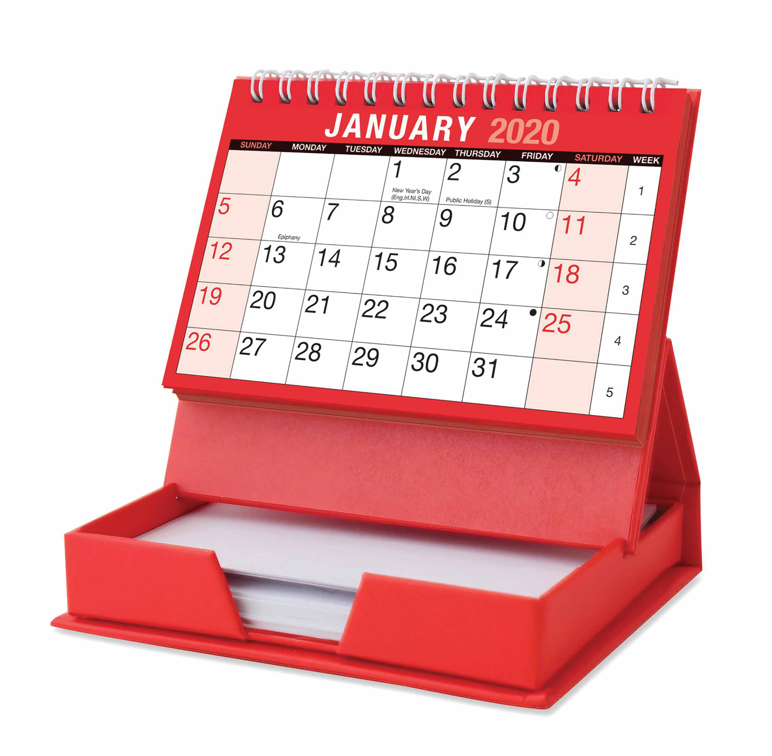 Desktop Calendar With Memo Pad 2020 - Calendar Club Uk