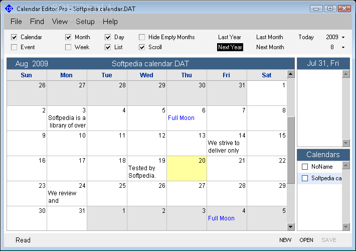 Calendar Week Windows 7