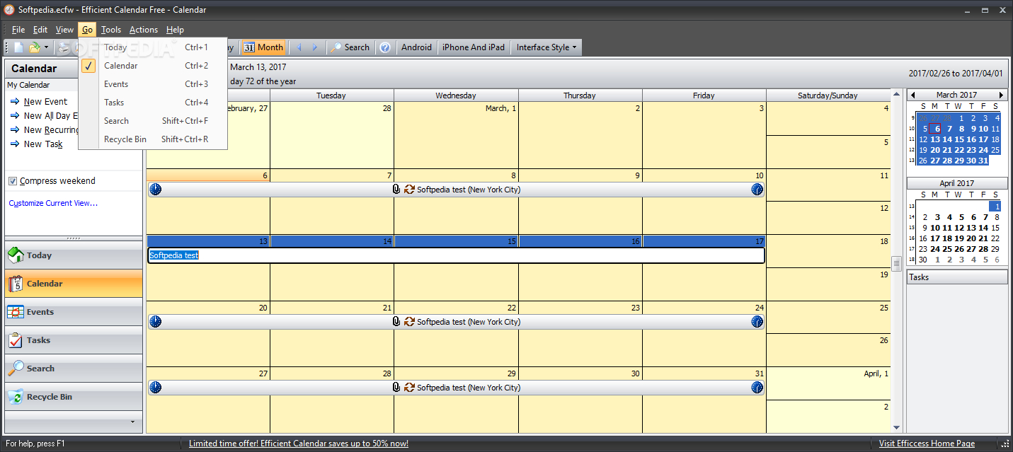 Download Efficient Calendar Free Portable 5.60 Build 555