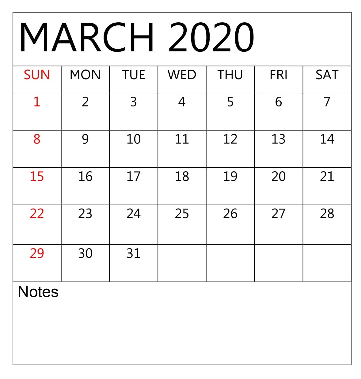 Editable March 2020 Calendar | Calendar 2019