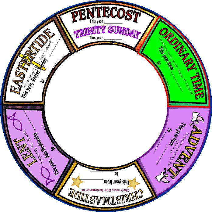 Faith Sunday School Kids Liturgical Seasons Wheel, Seasons