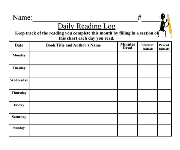 Free 12+ Sample Reading Log Templates In Pages | Pdf | Ms Word