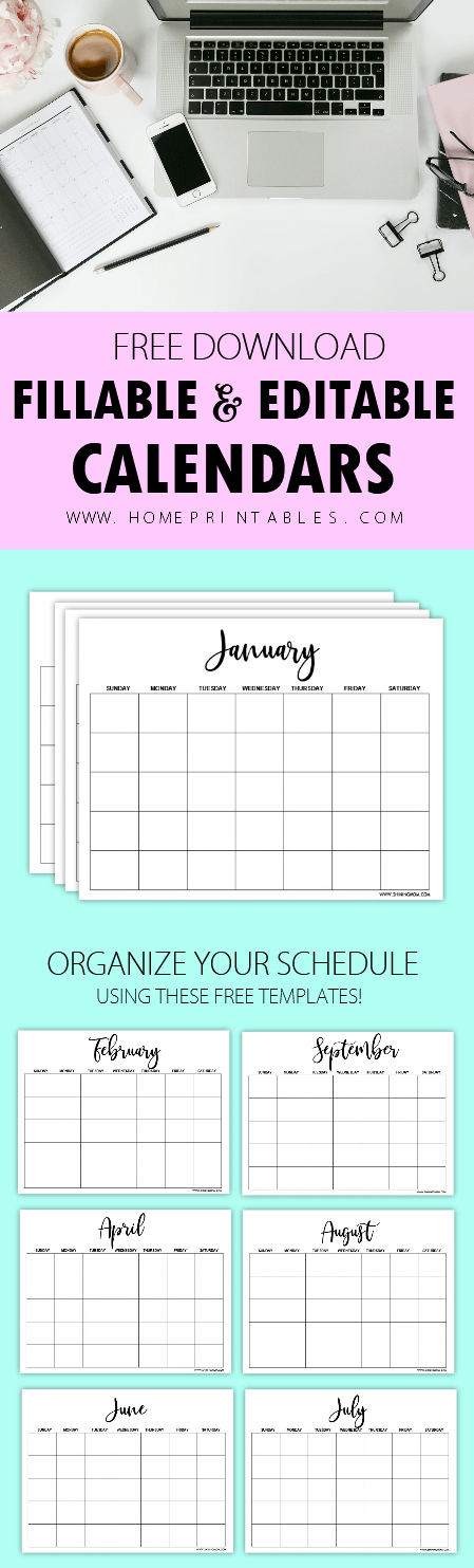 Free Beautiful Editable 2018 Calendar Template! - Home