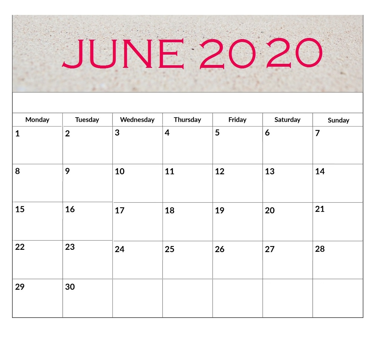 Free June 2020 Desk Calendar | Calendar 2019