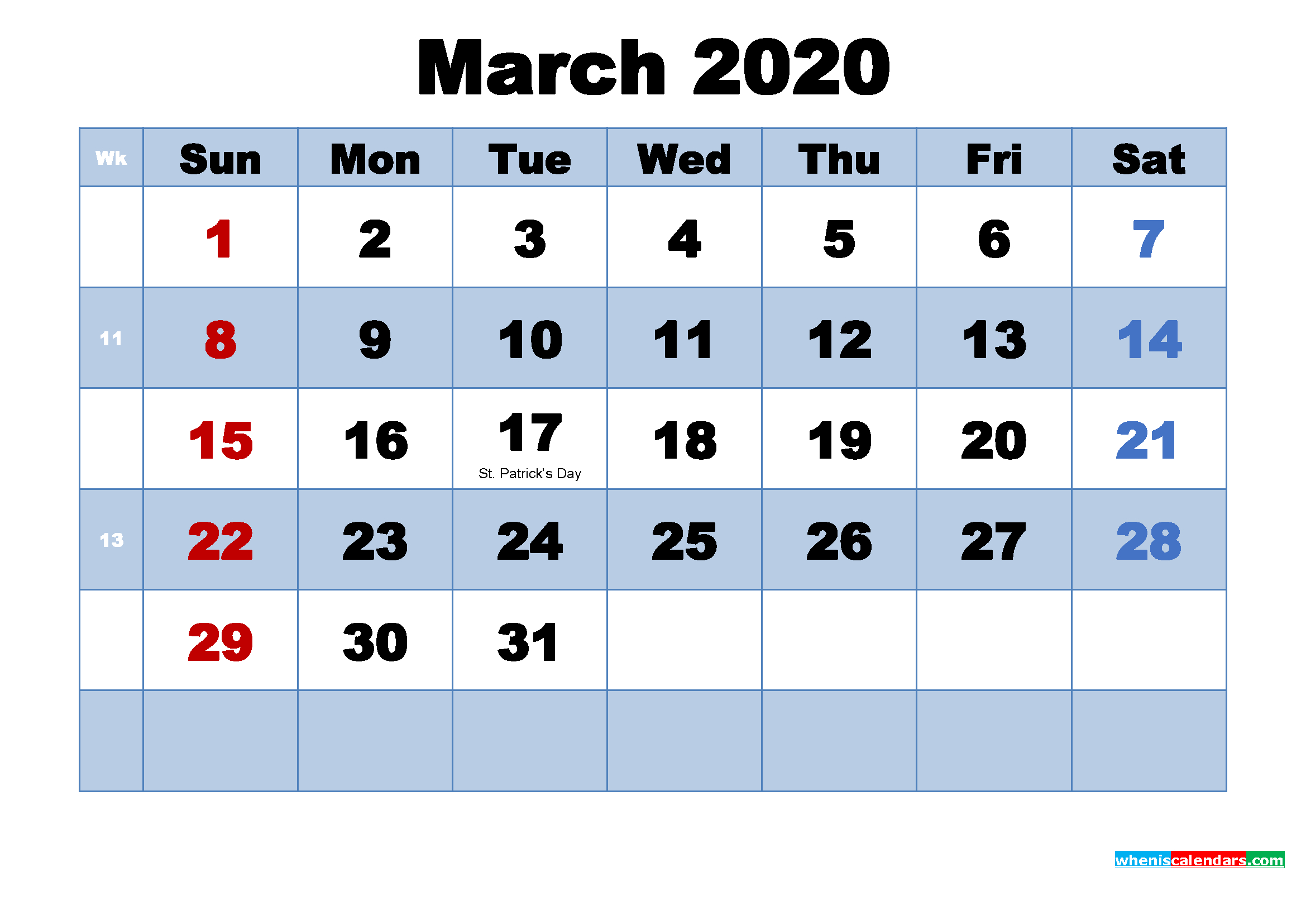 Free Printable 2020 Calendar March As Word, Pdf | Free