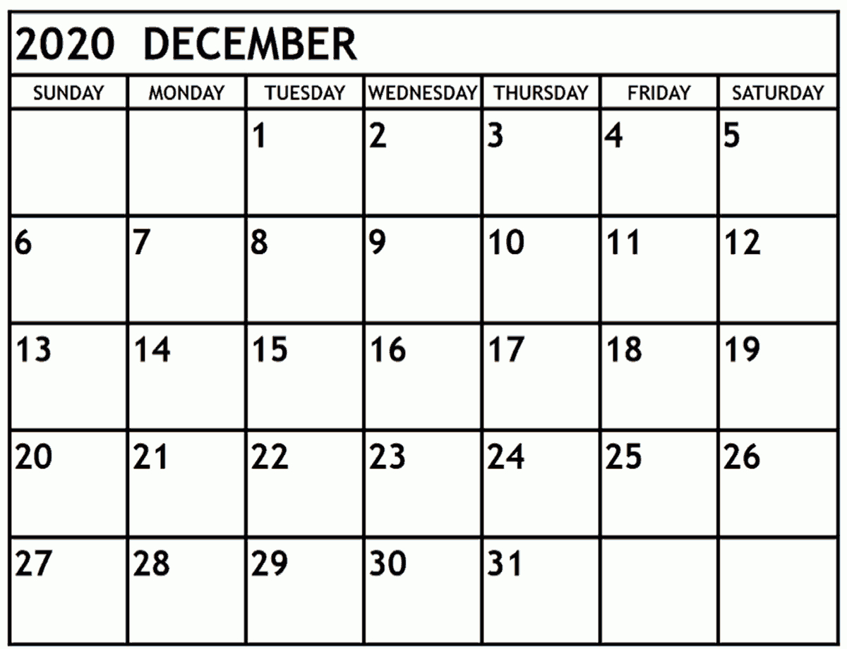 Free Printable 2020 Monthly Calendar Templates