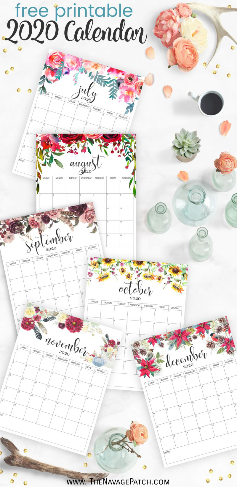 Free Printable Calendar 2020 - The Navage Patch