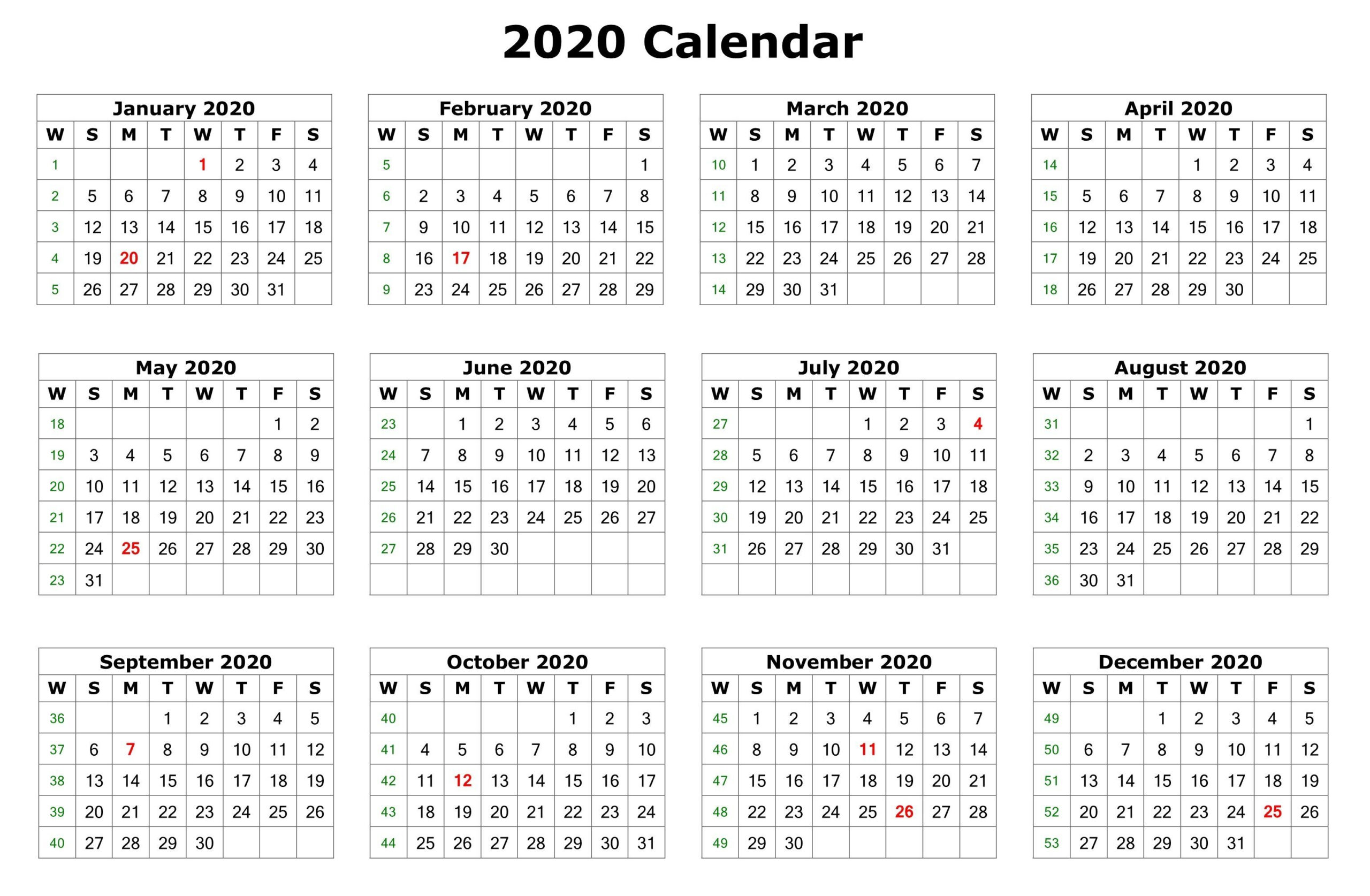 Free Printable Calendar Labs 2020 | Calendar Printables