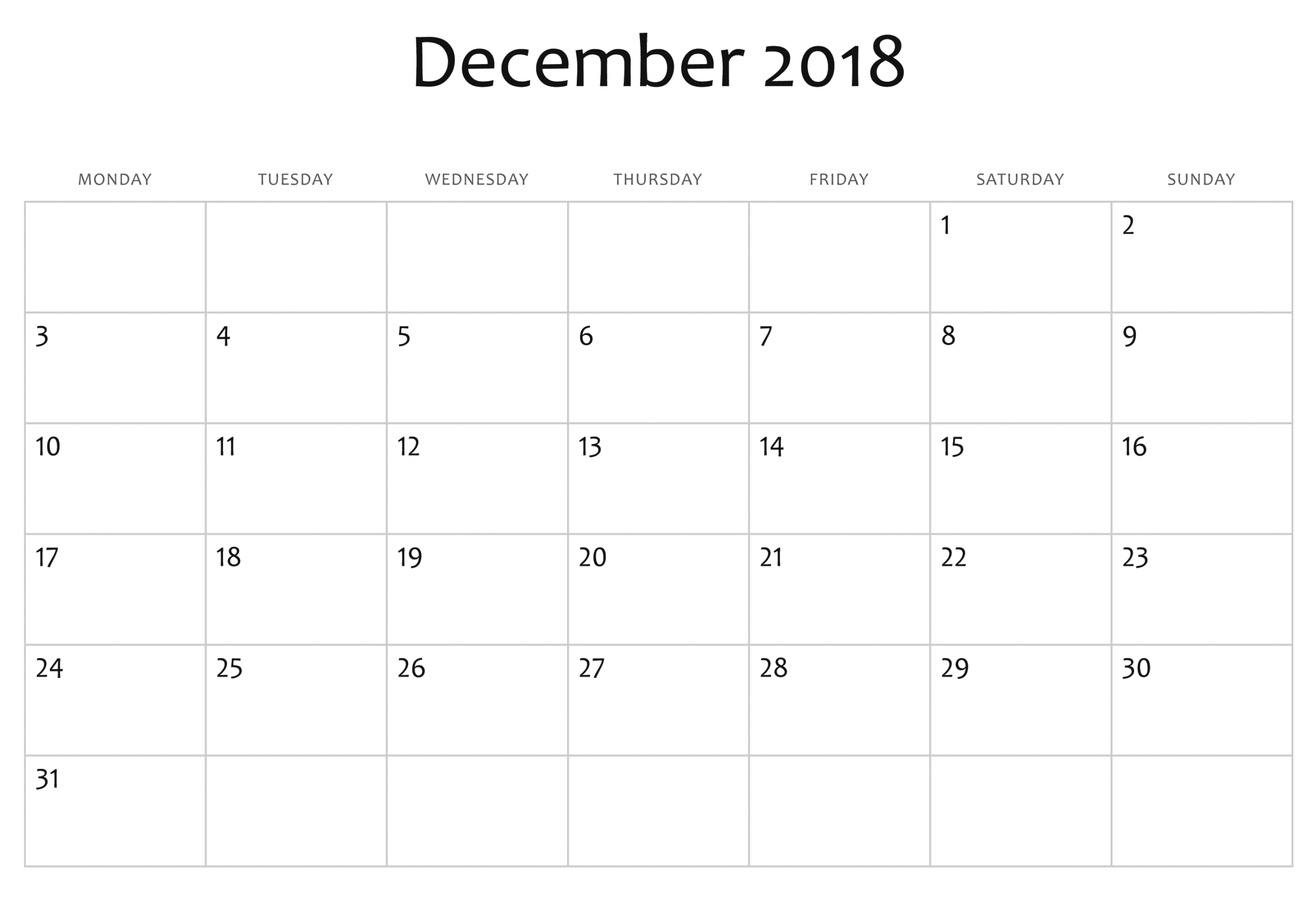Free Printable Calendar Starting With Monday | Ten Free