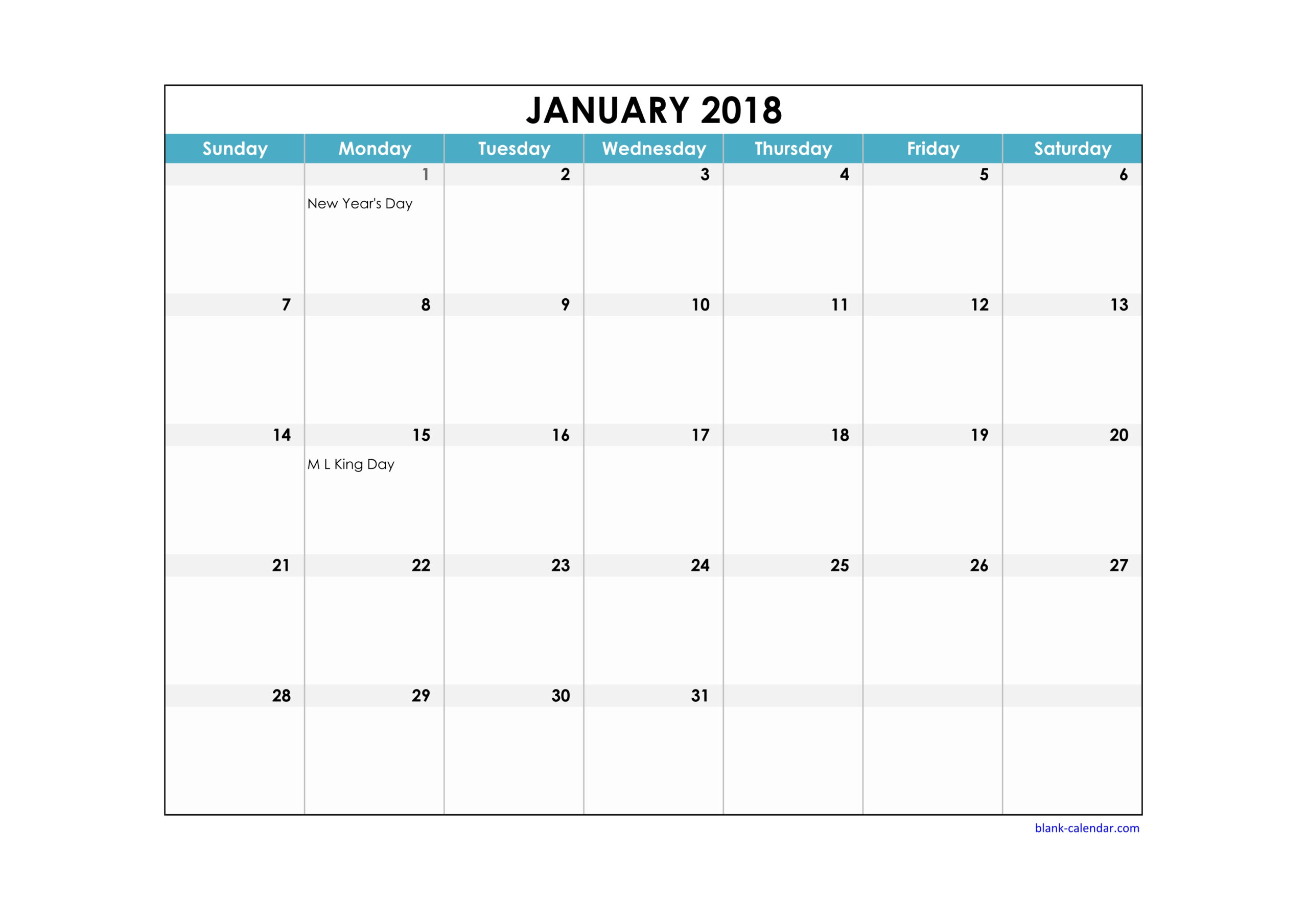 Large Printable Calendar