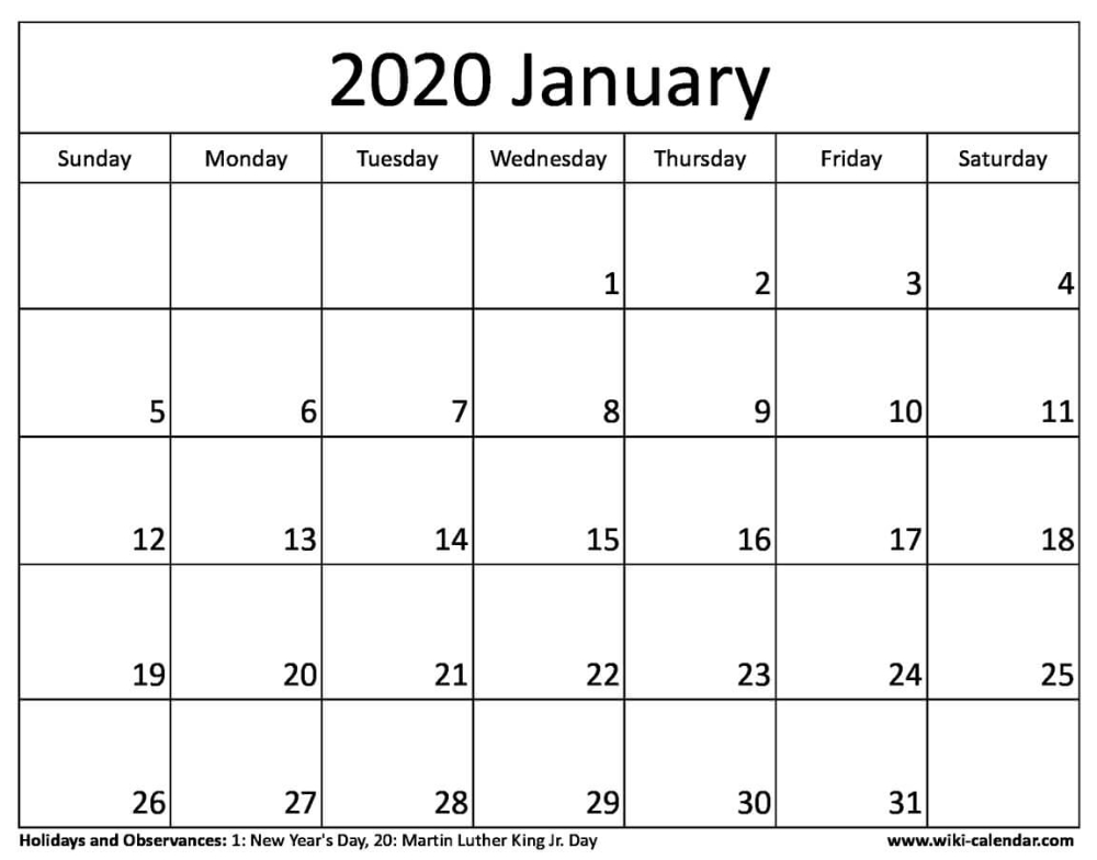 Free Printable January 2020 Calendars | 2020 Calendar