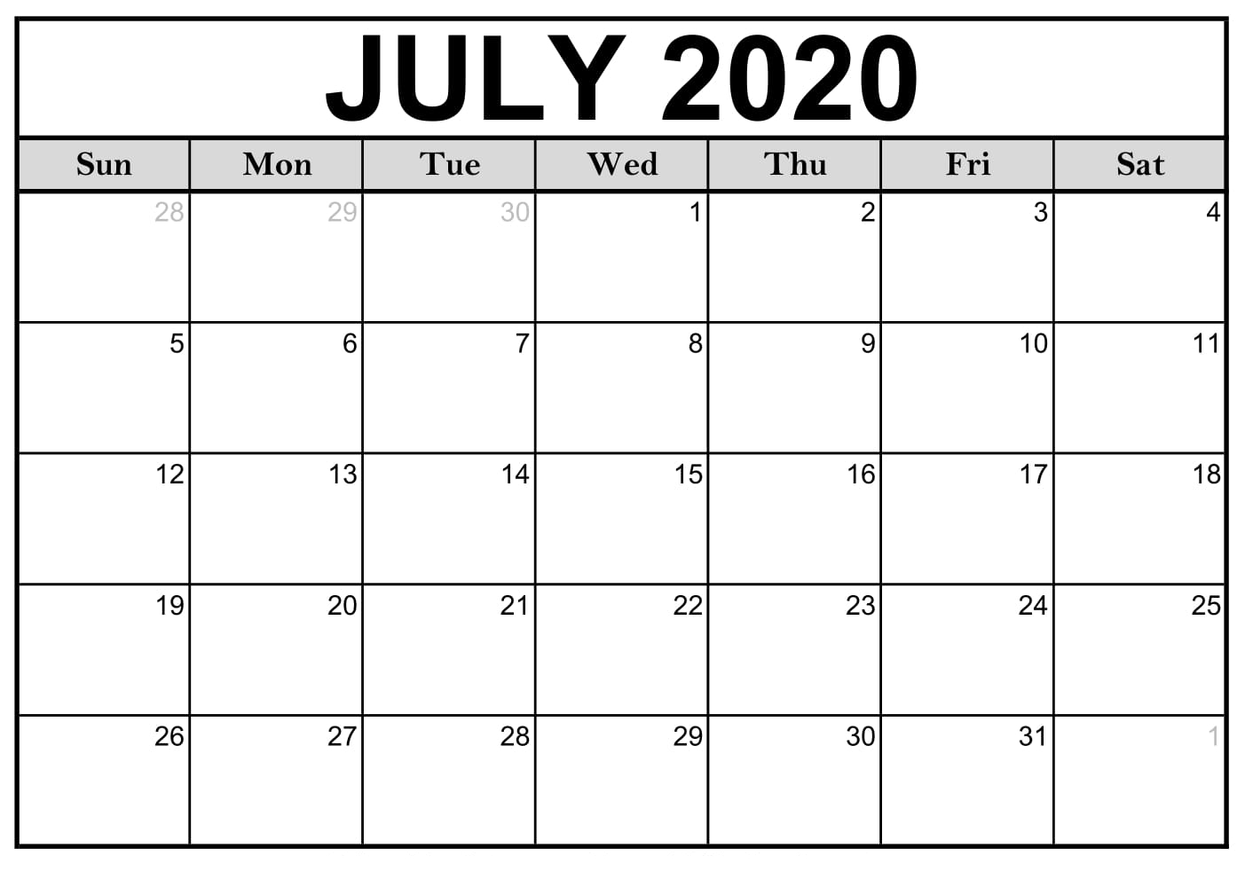 Free Printable Calendar Weekly 2020