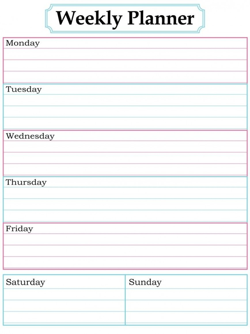 Free Printable Weekly Calendar With Time Slots 2019