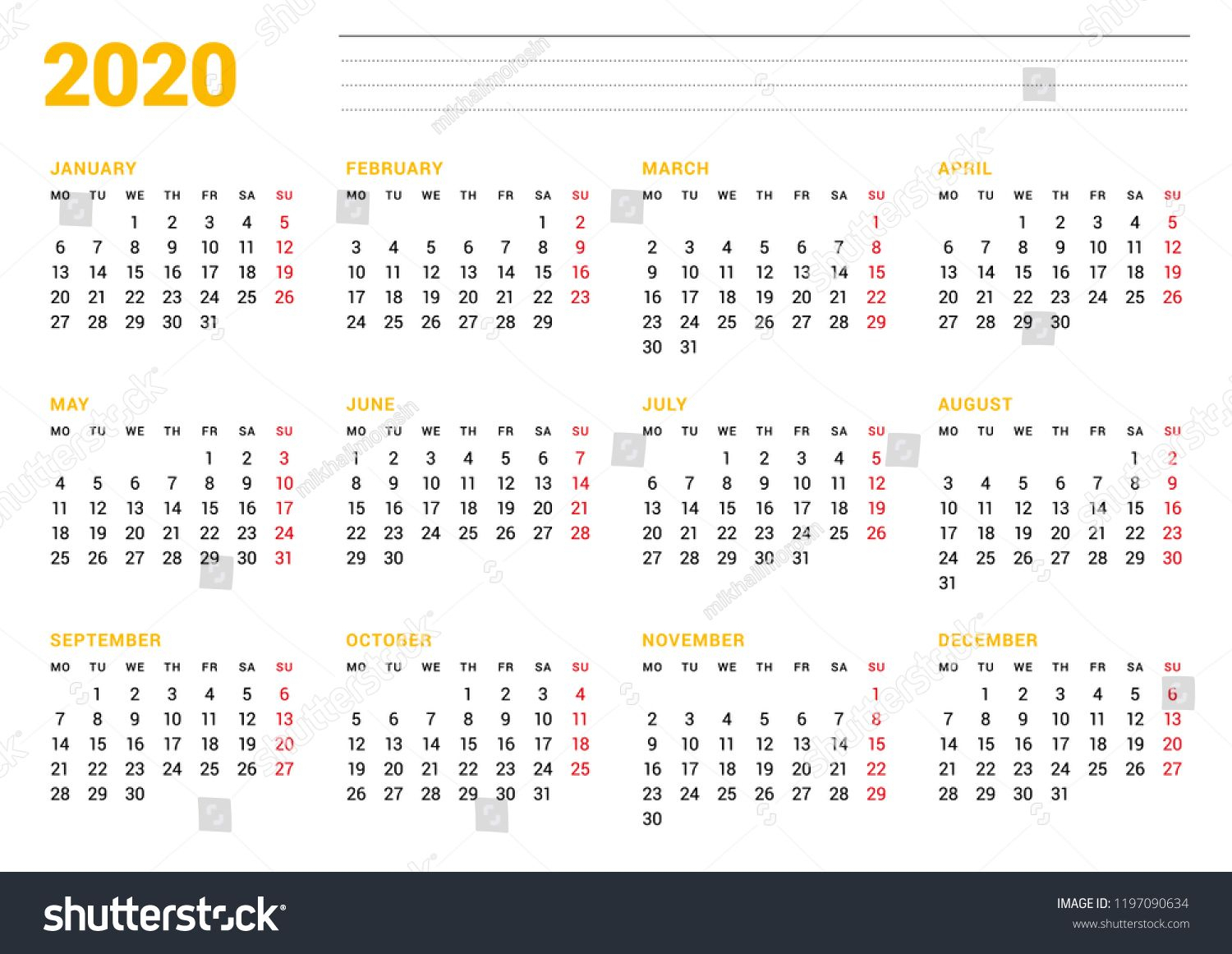 Get 2020 Calendar That Starts With Monday | Calendar