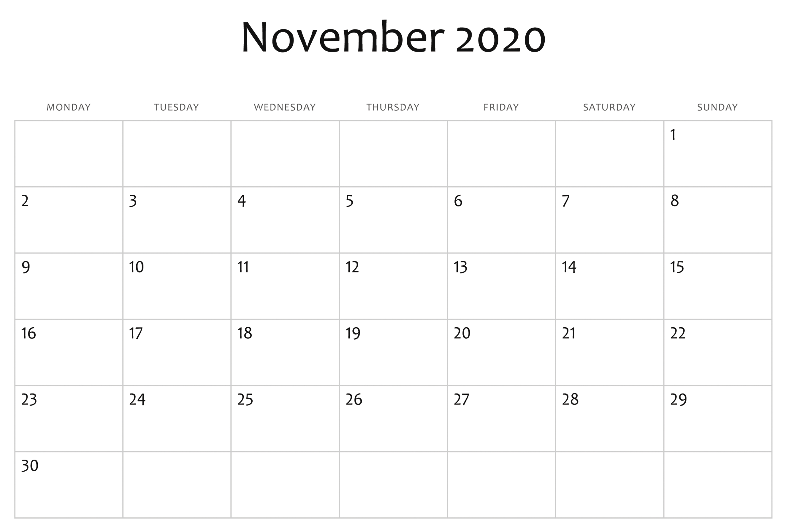 Free Printable Calendar Pages November 2020 Calendar Printables Free Free Printable Calendar Pages November 2020 Calendar Printables Free