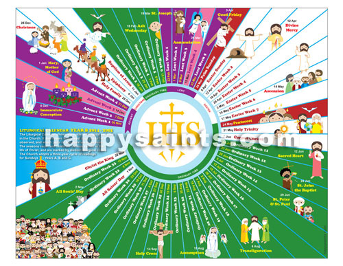 Happy Saints: Happy Saints Liturgical Calendar 2015 Eposter