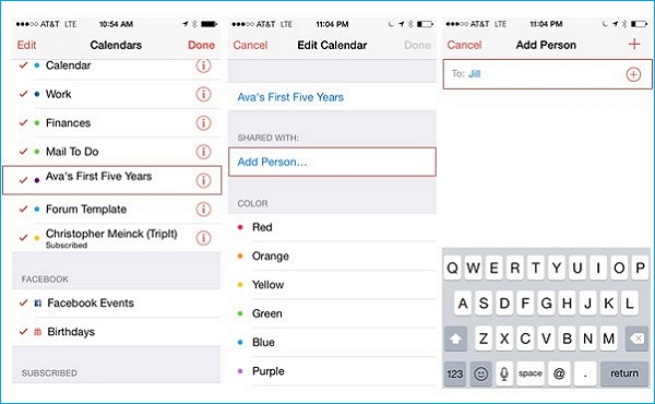 manually sync just calendar to iphone